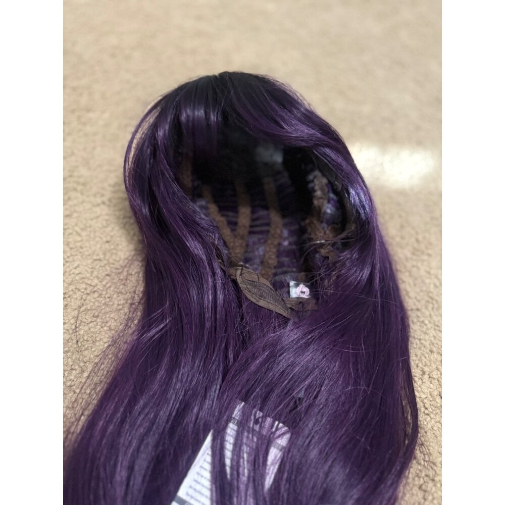 NEW 28 inch Long Ombre purple glueless wig - Picture 5 of 6